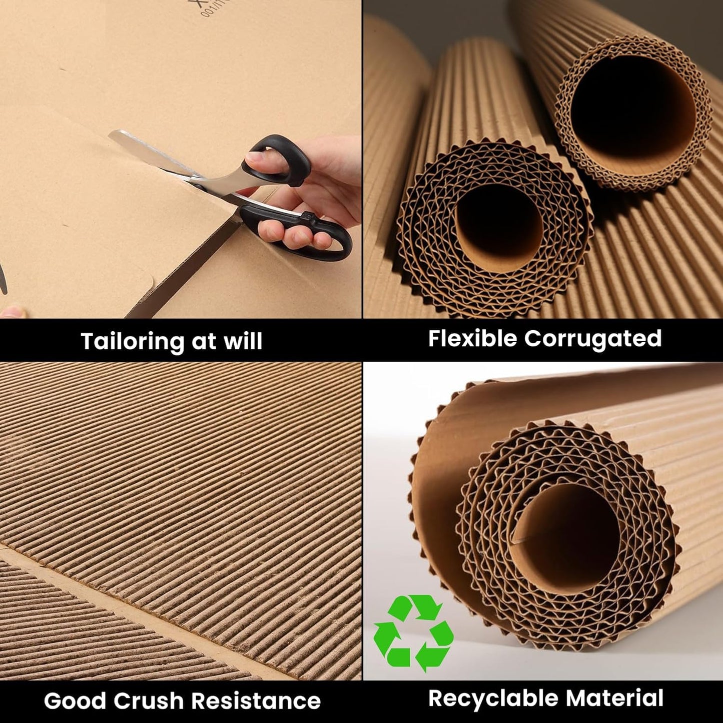 2 Ply Brown Corrugated Paper Roll for Packaging Material - 30 Meters, 200 GSM – Cardboard Packing Sheets | Ideal for Packaging, Wrapping, Craft, Cardboard Sheets & Office Use