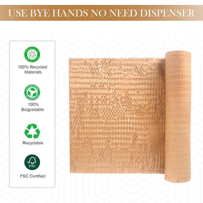 Honeycomb Paper Bubble Wrap Roll 25 Meter x 15 Inch – Eco-Friendly Cushioning Paper Roll for Packing, Shipping & Moving, Strong Kraft Paper Protective Packaging Material