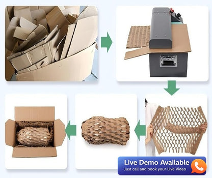Cardboard Shredder Machine PS70 (325mm Blade Width) – Eco-Friendly Packaging Cushion Maker for Waste Box Recycling & Protective Wrapping