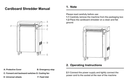 Cardboard Shredder Machine PS73 (500mm Blade Width) 10mm Cutting, Eco-Friendly Packaging Cushion Maker for Waste Box Recycling & Protective Wrapping